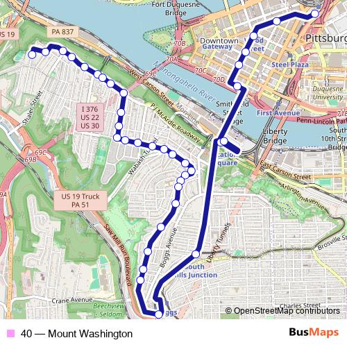 40 bus Line Map