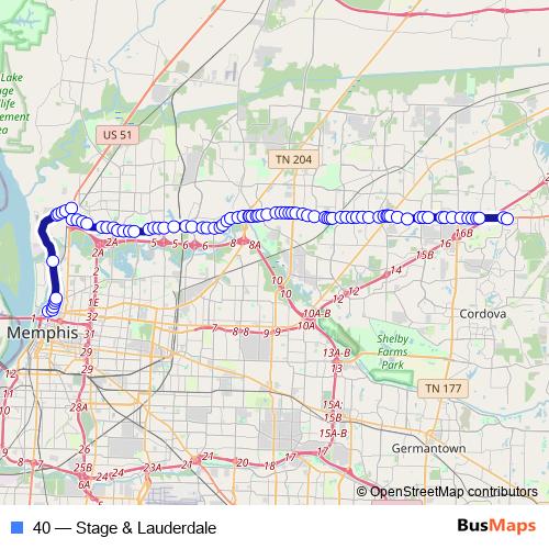 40 bus Line Map