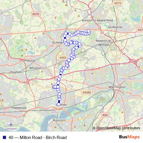 40 bus Line Map