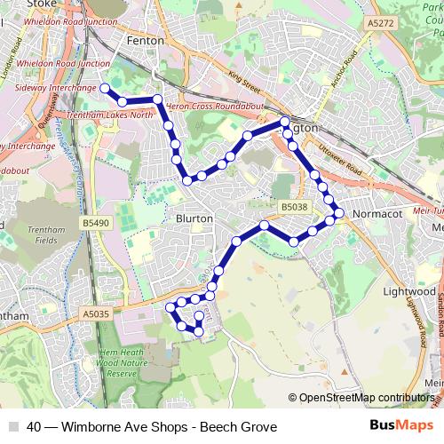 40 bus Line Map