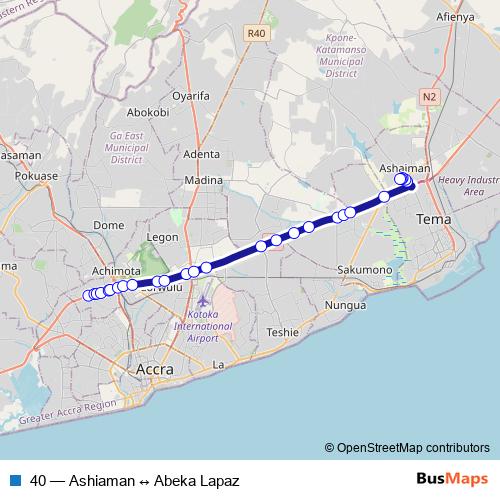 40 bus Line Map