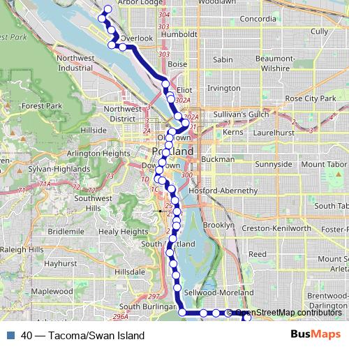 40 bus Line Map