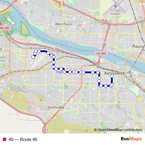 40 bus Line Map