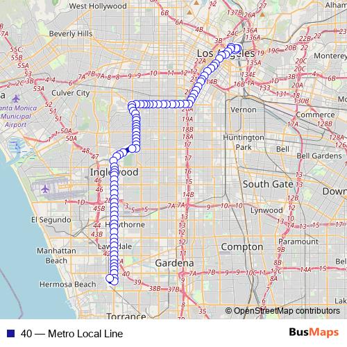 40 bus Line Map
