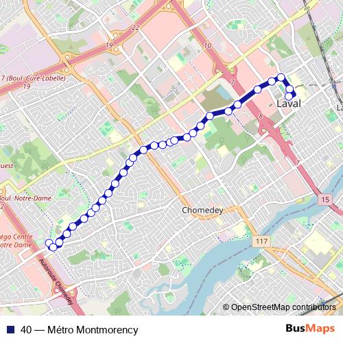 40 bus Line Map