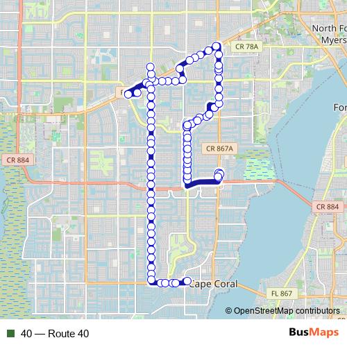 40 bus Line Map