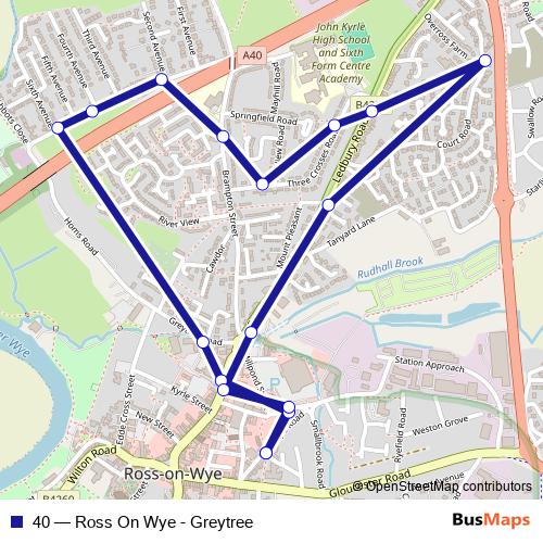 40 bus Line Map