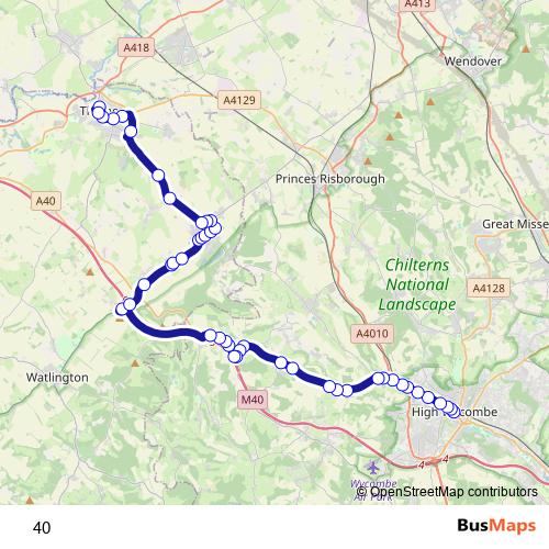 40 bus Line Map