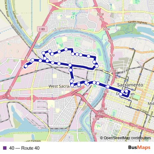 40 bus Line Map