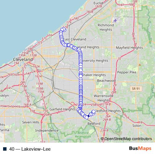 40 bus Line Map