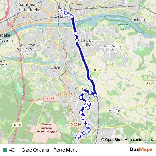 40 bus Line Map