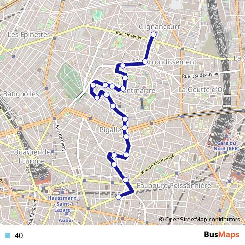 40 bus Line Map