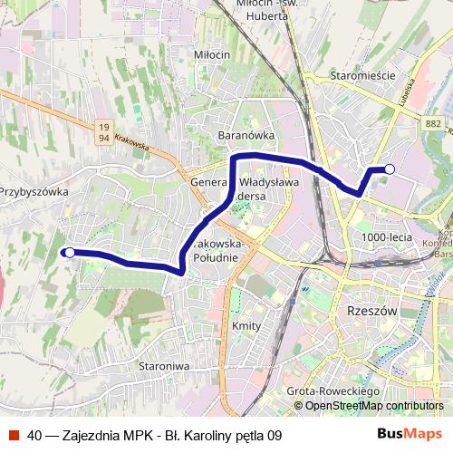 40 bus Line Map