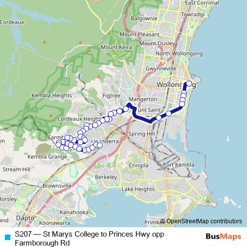 S207 bus Line Map