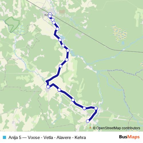 Anija 5 bus Line Map
