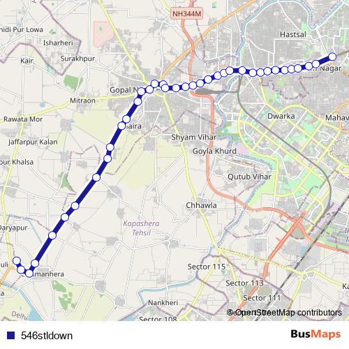 546stldown bus Line Map