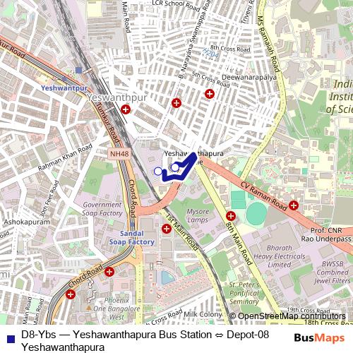D8-Ybs bus Line Map