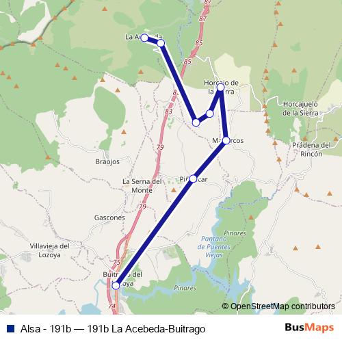 Alsa - 191b bus Line Map
