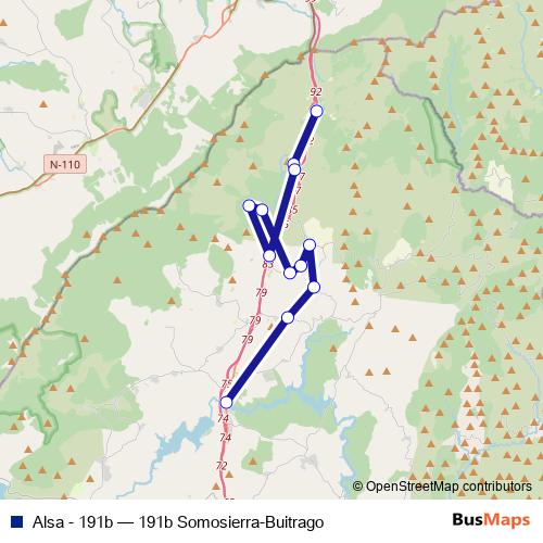 Alsa - 191b bus Line Map