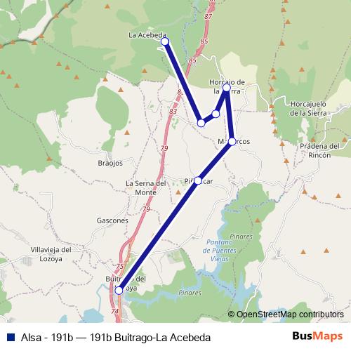 Alsa - 191b bus Line Map