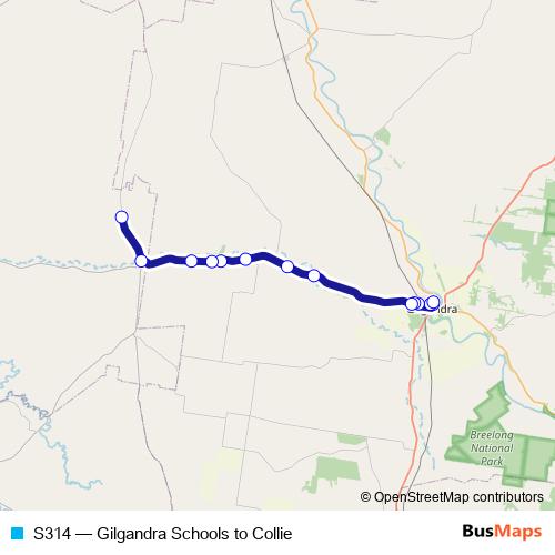 S314 bus Line Map