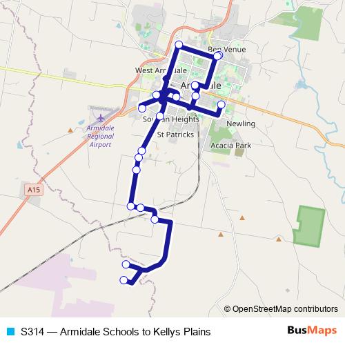 S314 bus Line Map