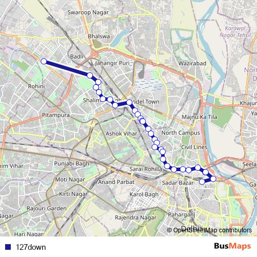 127down bus Line Map