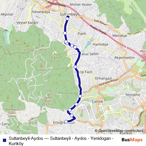 Sultanbeyli-Aydos bus Line Map