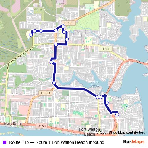 Route 1 Ib bus Line Map