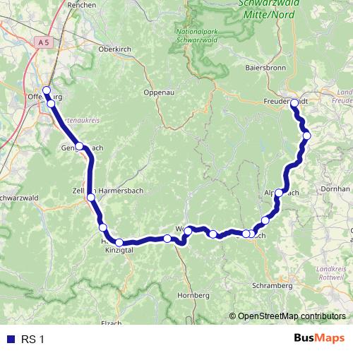RS 1 rail Line Map