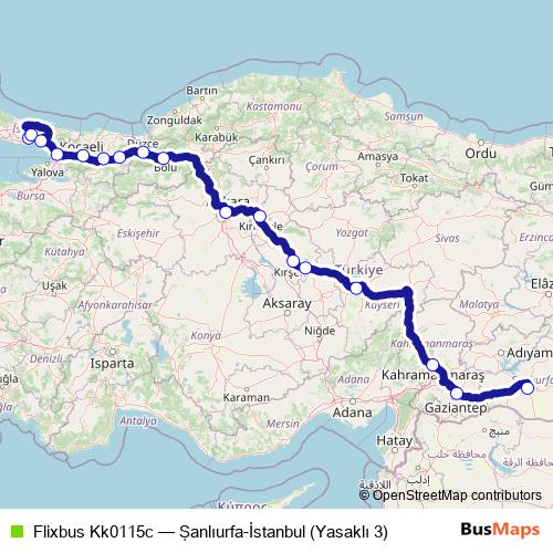 Flixbus Kk0115c bus Line Map