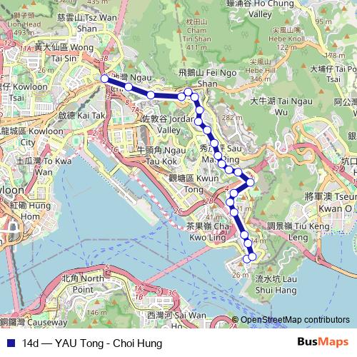 14d bus Line Map