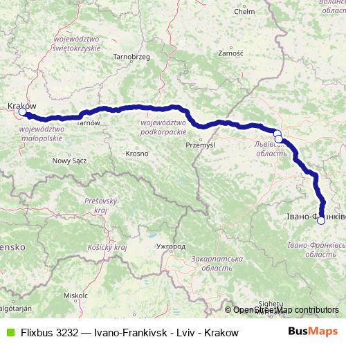 Flixbus 3232 bus Line Map