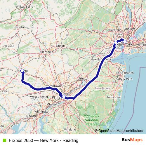 Flixbus 2650 bus Line Map
