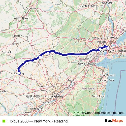 Flixbus 2650 bus Line Map