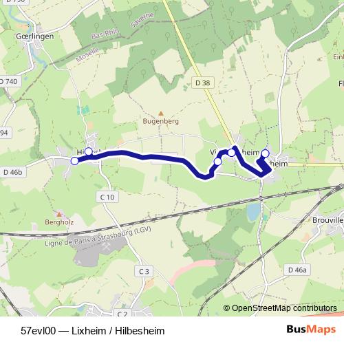57evl00 bus Line Map