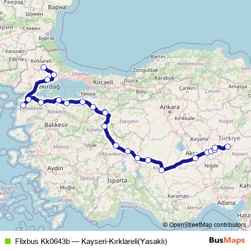 Flixbus Kk0643b bus Line Map