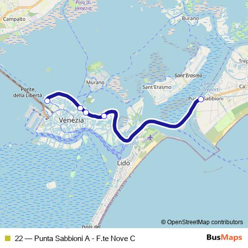 22 ferry Line Map