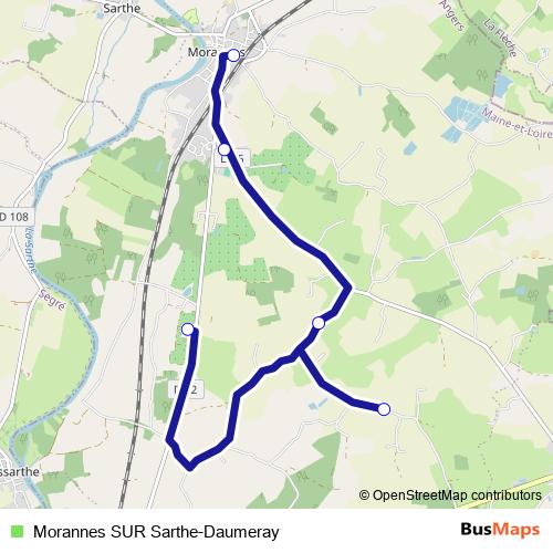Morannes SUR Sarthe-Daumeray bus Line Map