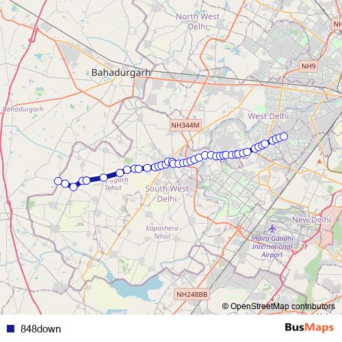 848down bus Line Map