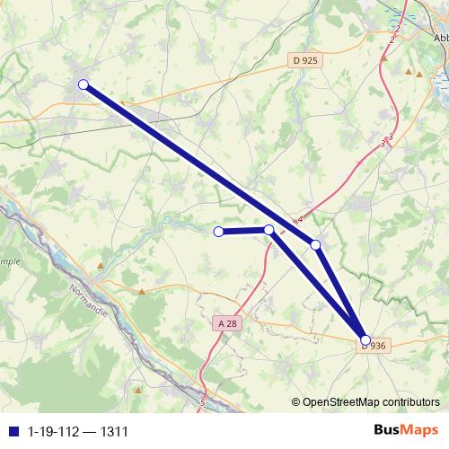 1-19-112 bus Line Map