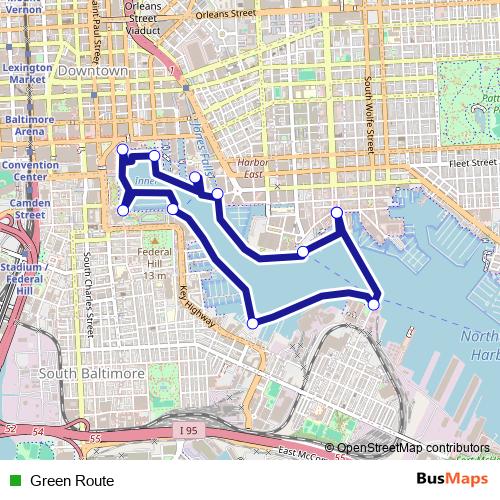 Green Route ferry Line Map