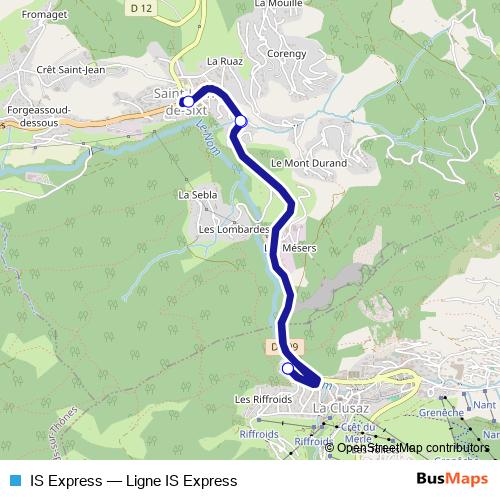 IS Express bus Line Map