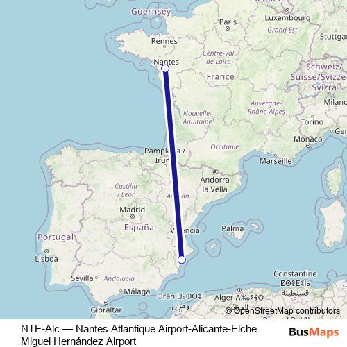 NTE-Alc bus Line Map