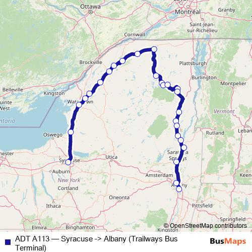 ADT A113 bus Line Map