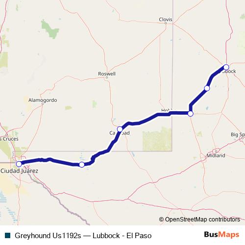 Greyhound Us1192s bus Line Map