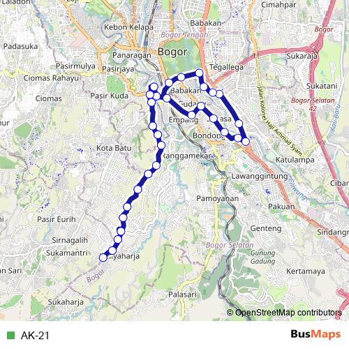 AK-21 bus Line Map