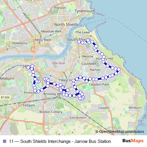 11 bus Line Map