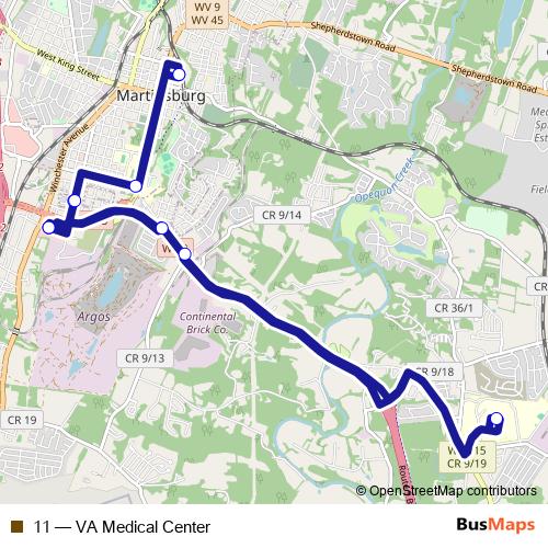 11 bus Line Map