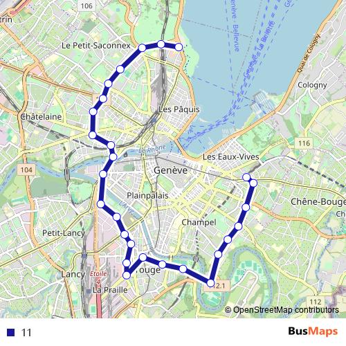 11 bus Line Map